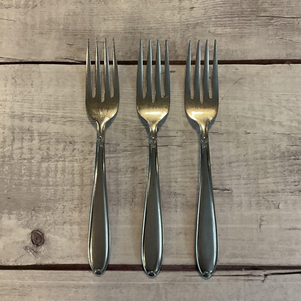 Stanley Roberts Wm Rogers DREAM Rose Stainless Flatware 3 Dinner Forks